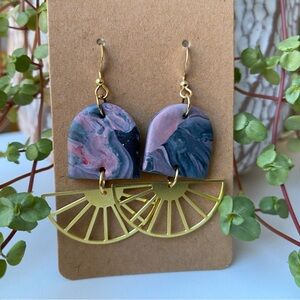 Handmade by me, polymer clay earrings, gold plated hooks!